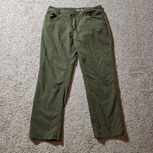Cabelas Pants Womens 18 Green Straight Leg Embroidered Pocket Outdoor Hiking
